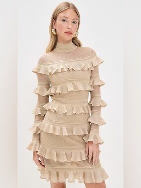 Zimmerman 0 Metallic Gold Shimmer Mini Dress